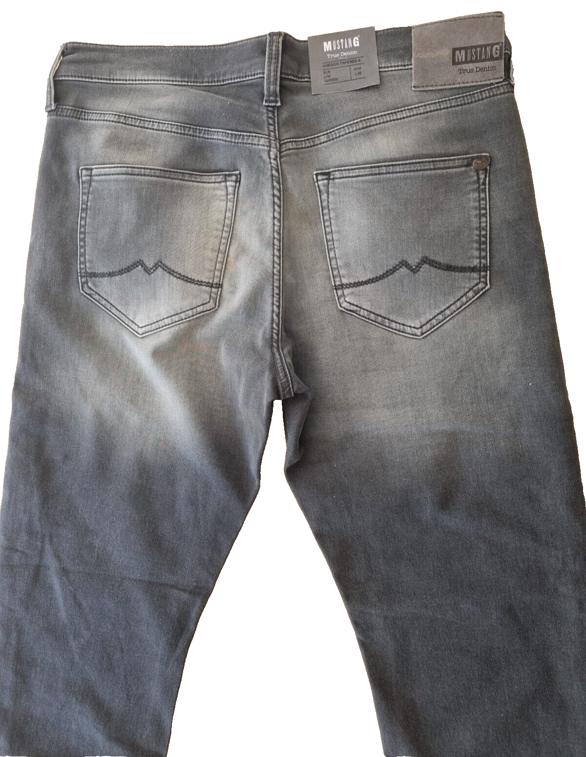 MUSTANG Herren Jeans Oregon Tapered K W34 L32 Grau | Slim-Fit, Niedrige Waist E5