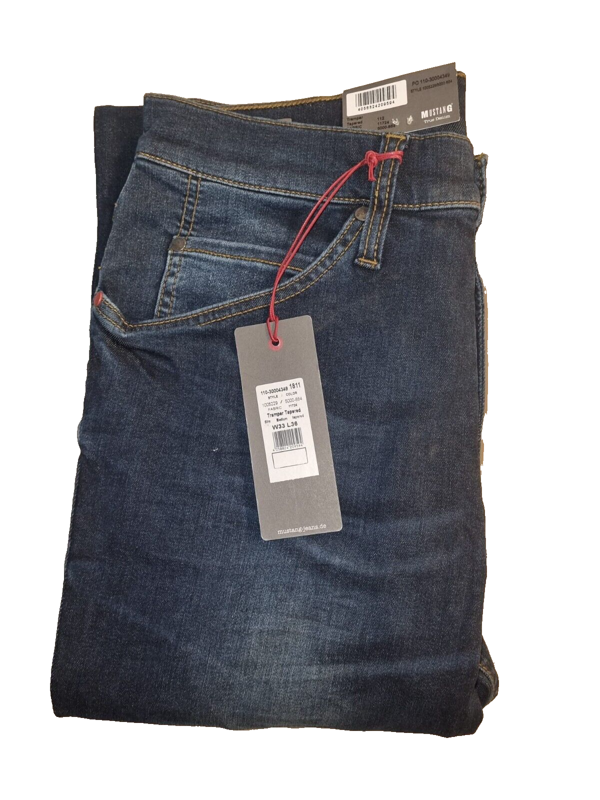 MUSTANG Herren Jeans Tramper Tapered W33 L36 Blau Slim Fit Tapered Leg X1