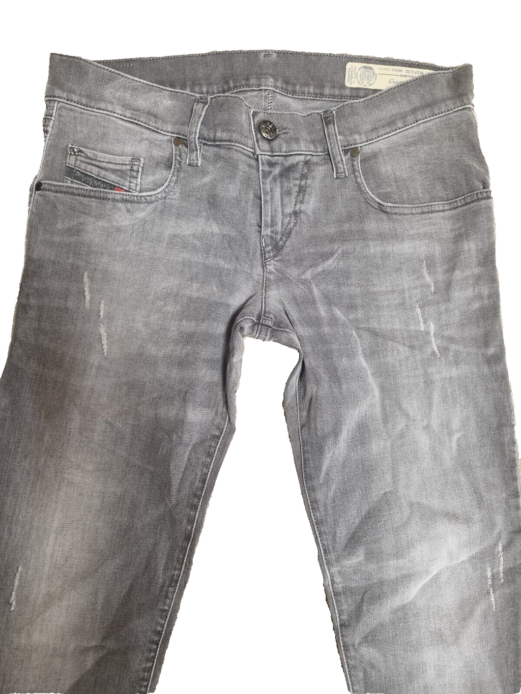 DIESEL Damen Jeans Grupee-Ankle W27 L32 Grau Super Slim Skinny Low Waist T1-6