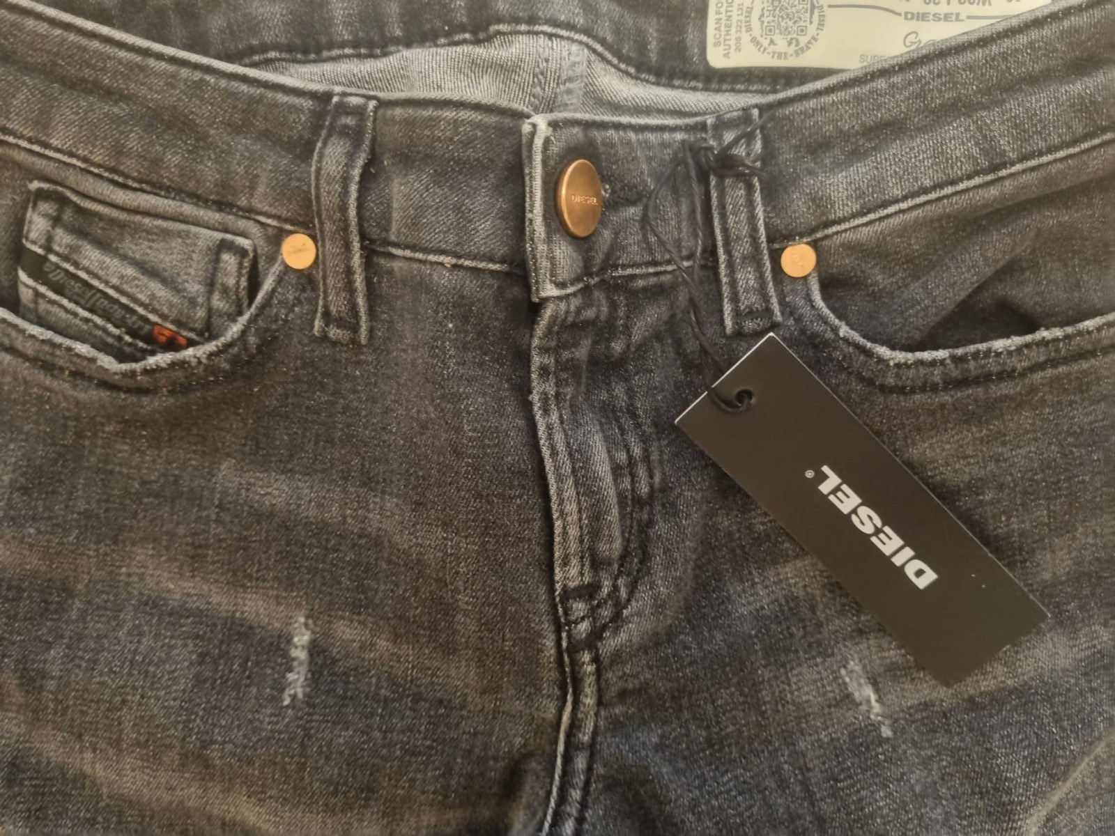 DIESEL Damen Jeans Gracey W23 L32 Super Slim Skinny Grau Low Waist 084NQ M5