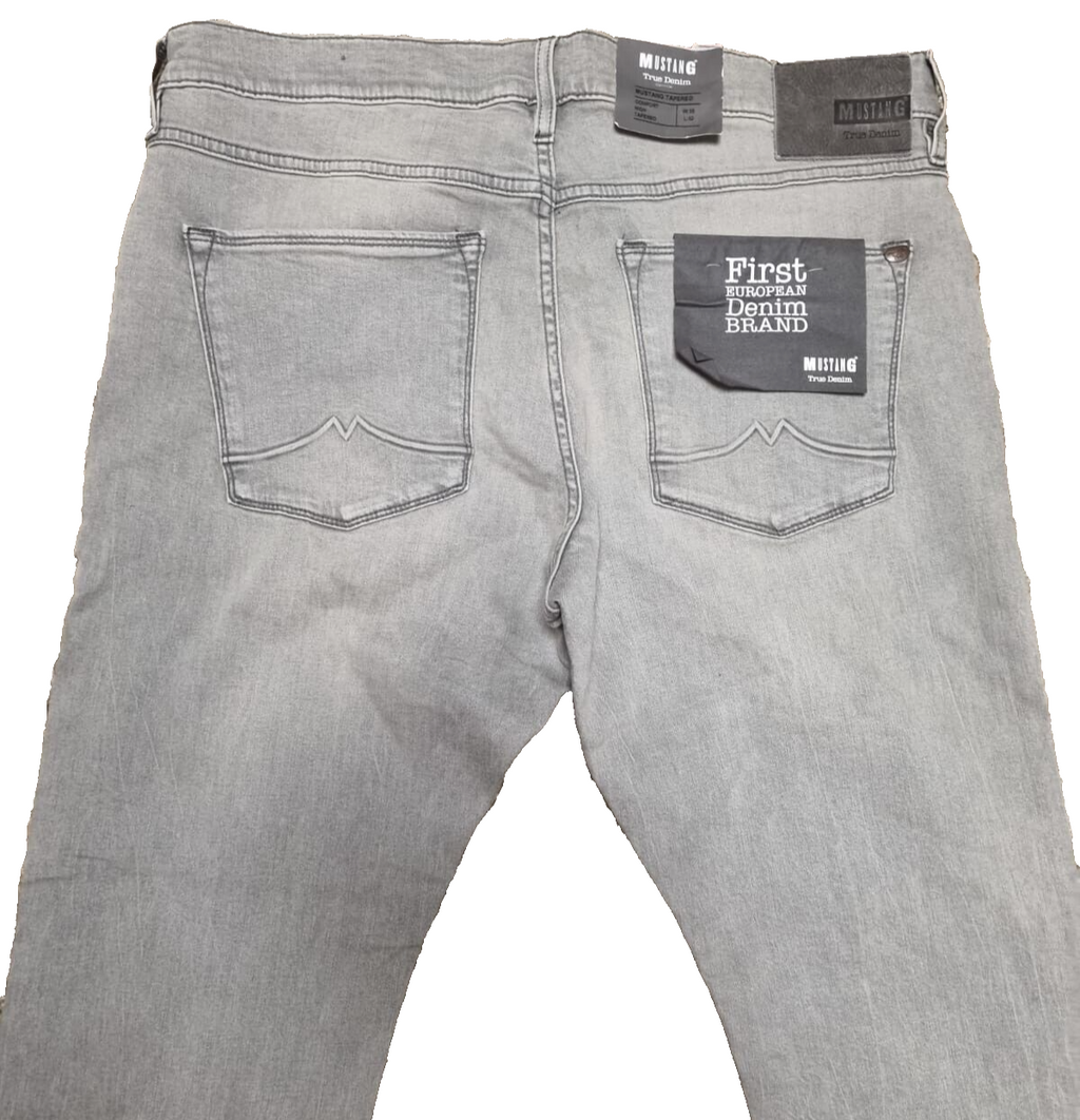 MUSTANG Herren Jeans Tapered Grau W35 L32 | Comfort Fit | High Rise BR1C3