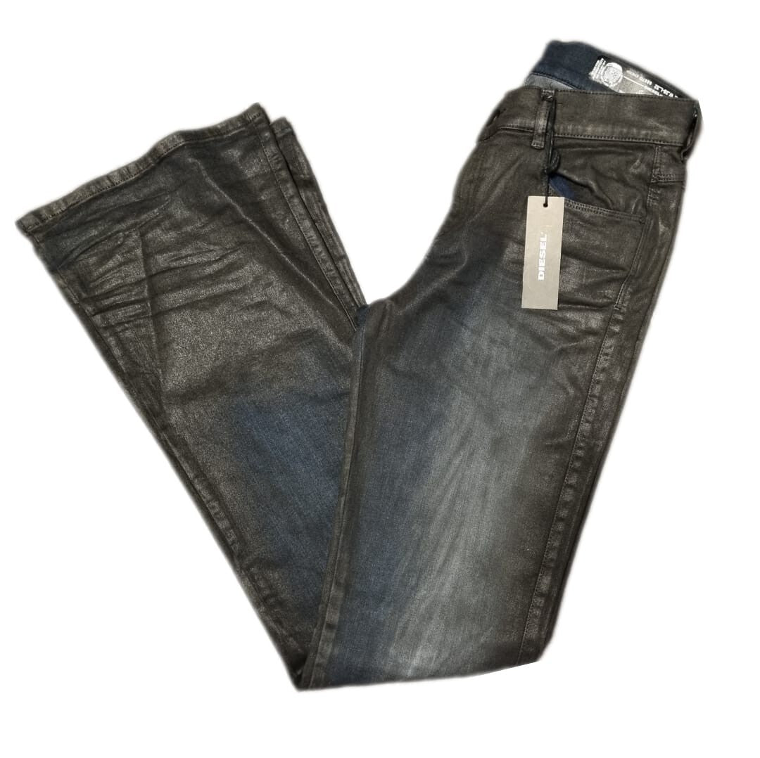 DIESEL Damen Jeans Sandy-B W28 L32 Schwarz Bootcut Regular Waist Sonderkondition