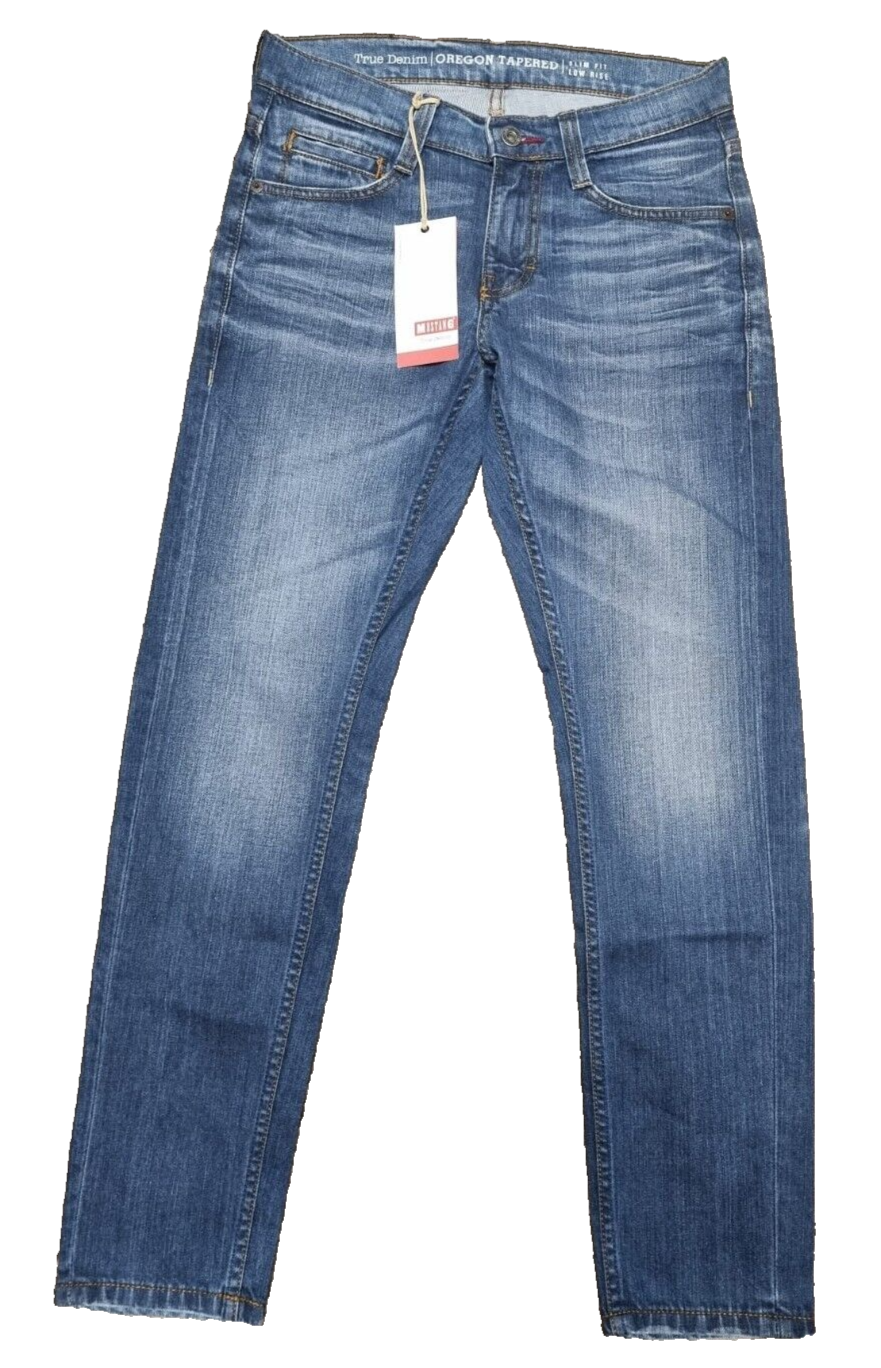 MUSTANG Herren Jeans Oregon Tapered W28 L30 Blau | Slim Low Tapered BR1C3