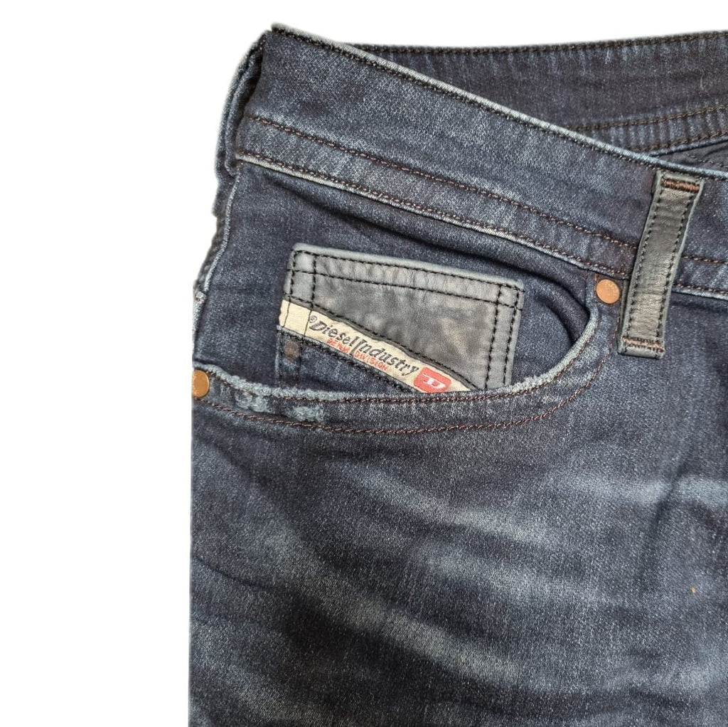 DIESEL Herren Jeans Slim Blau Washed Jogg Thavar-ne 28|32 Stretch-Denim W28 L32