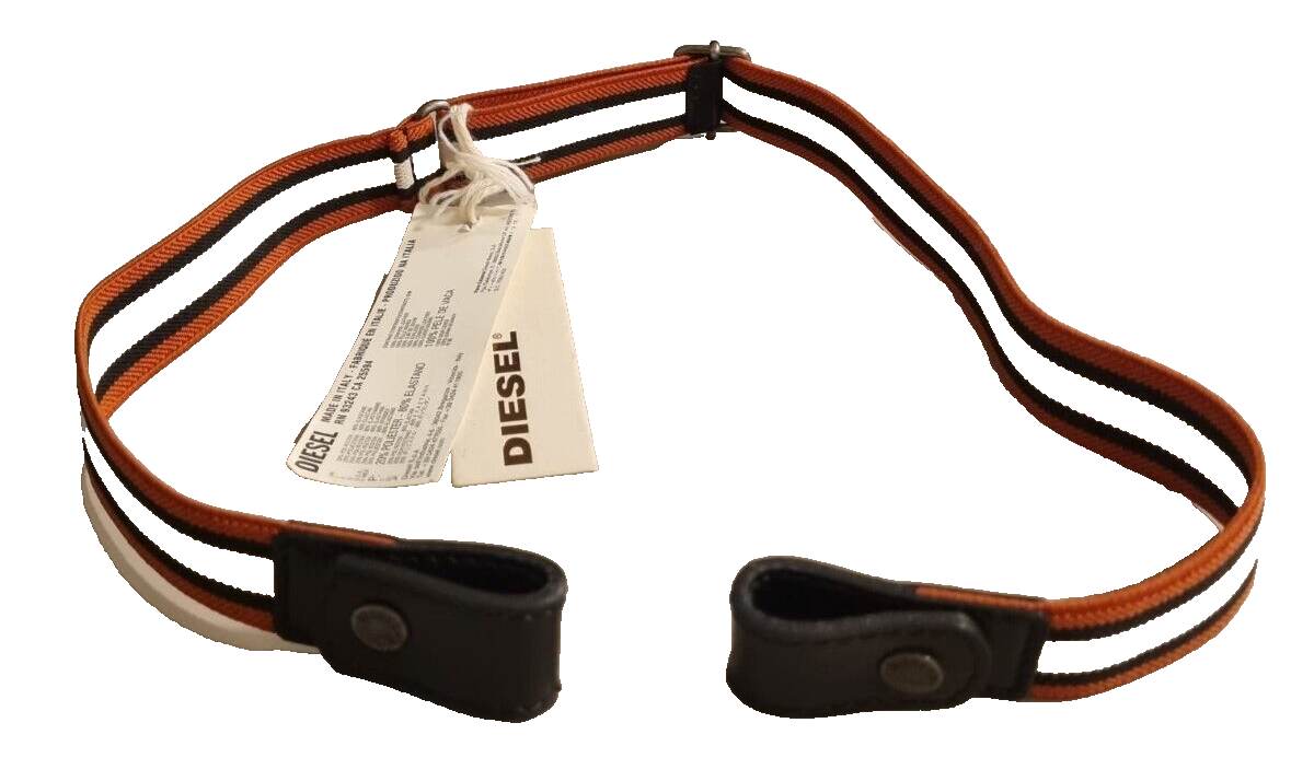 DIESEL BLOGOS Damen Stretch Gürtel Uni Elastisch Leder Metall 00SFXS OTAEO #90