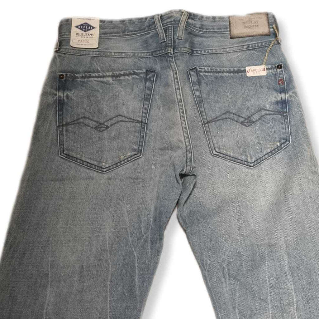 Replay Herren Jeans Masig MA919 – Slim Fit Tapered – Blau W28 W30 W31 W32