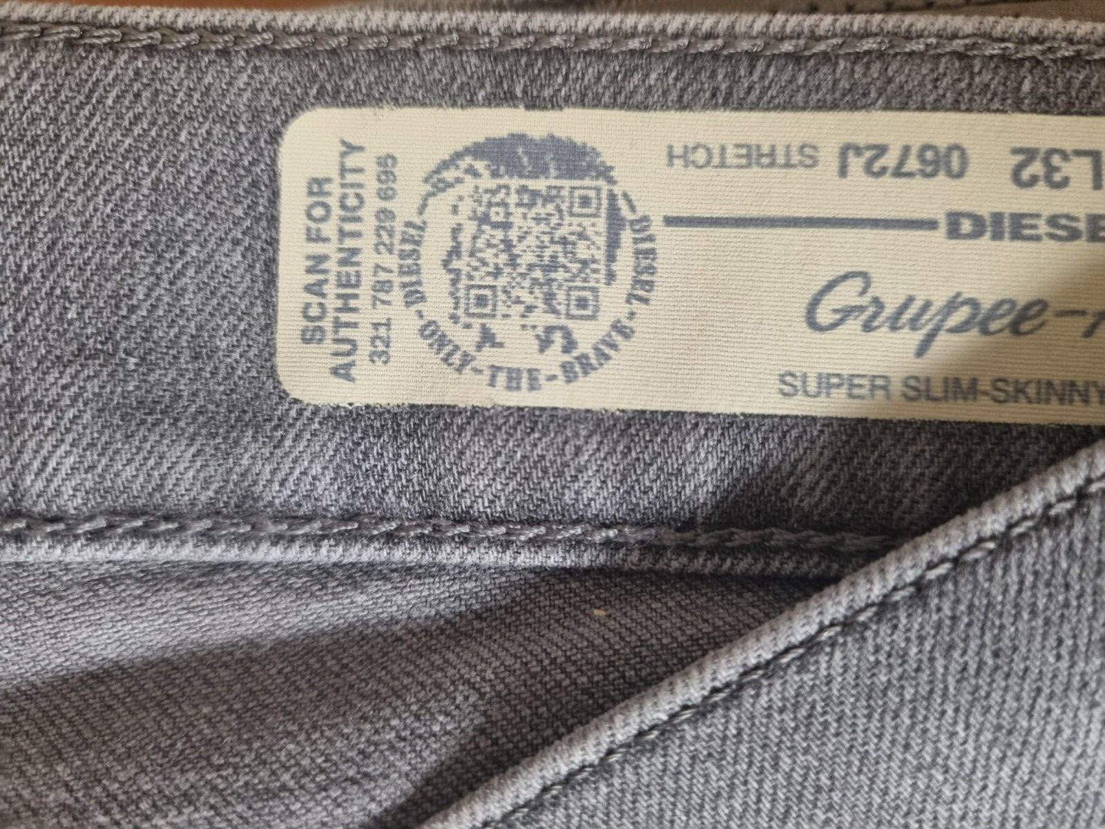 DIESEL Damen Jeans Grupee-Ankle W27 L32 Grau Super Slim Skinny Low Waist T1-6