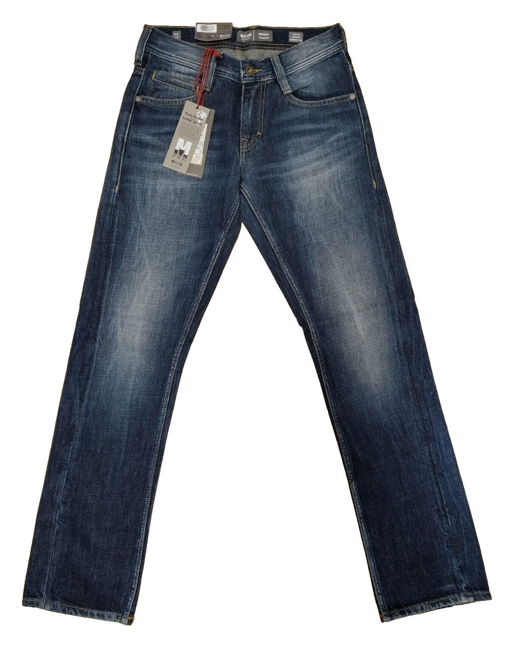 Mustang Herren Jeans Oregon Straight Slim Fit W28 L32 Blau Stretch Denim D3