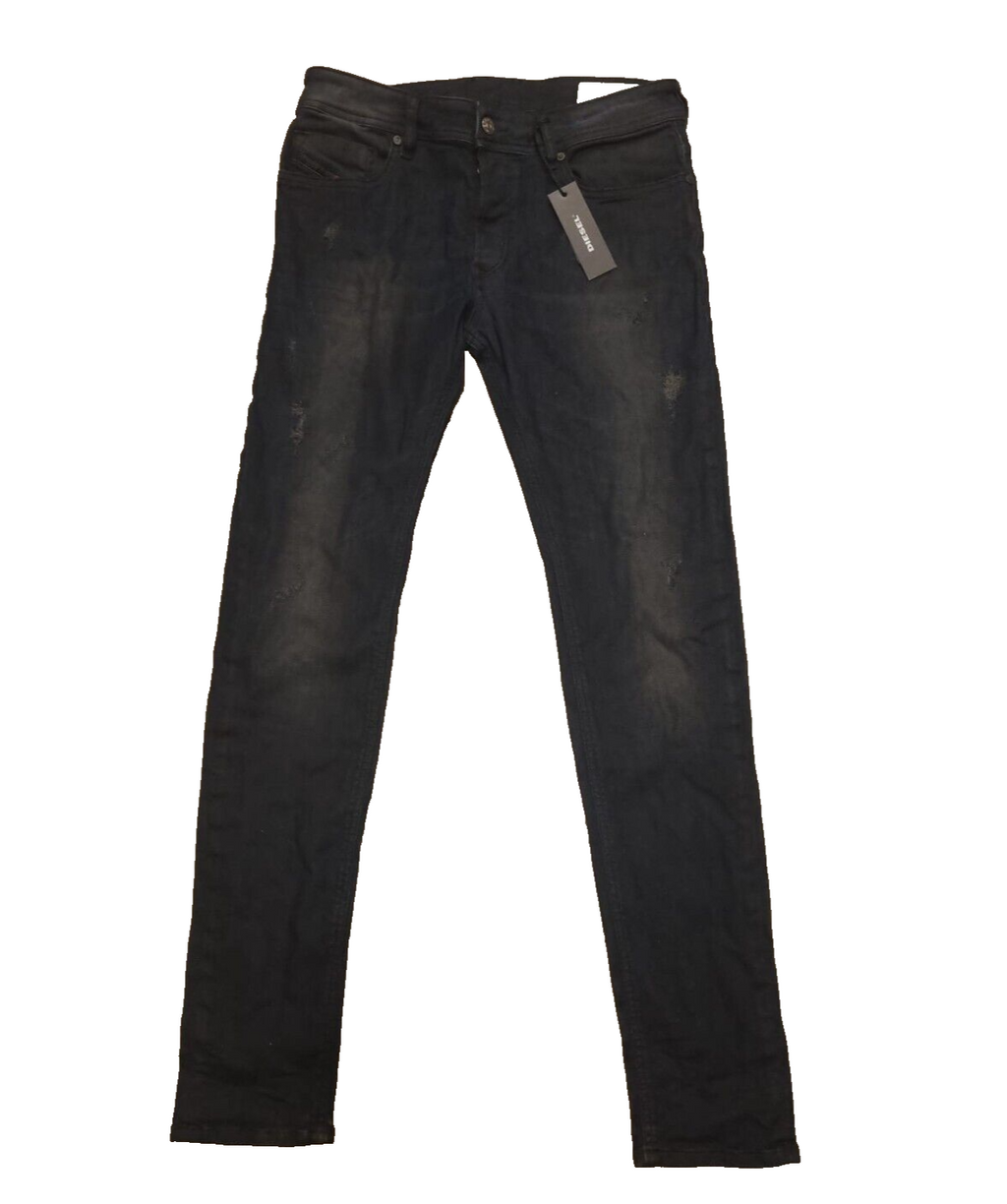 DIESEL Herren Jeans Sleenker Schwarz W32/L32, Slim Skinny Fit SLR9B1