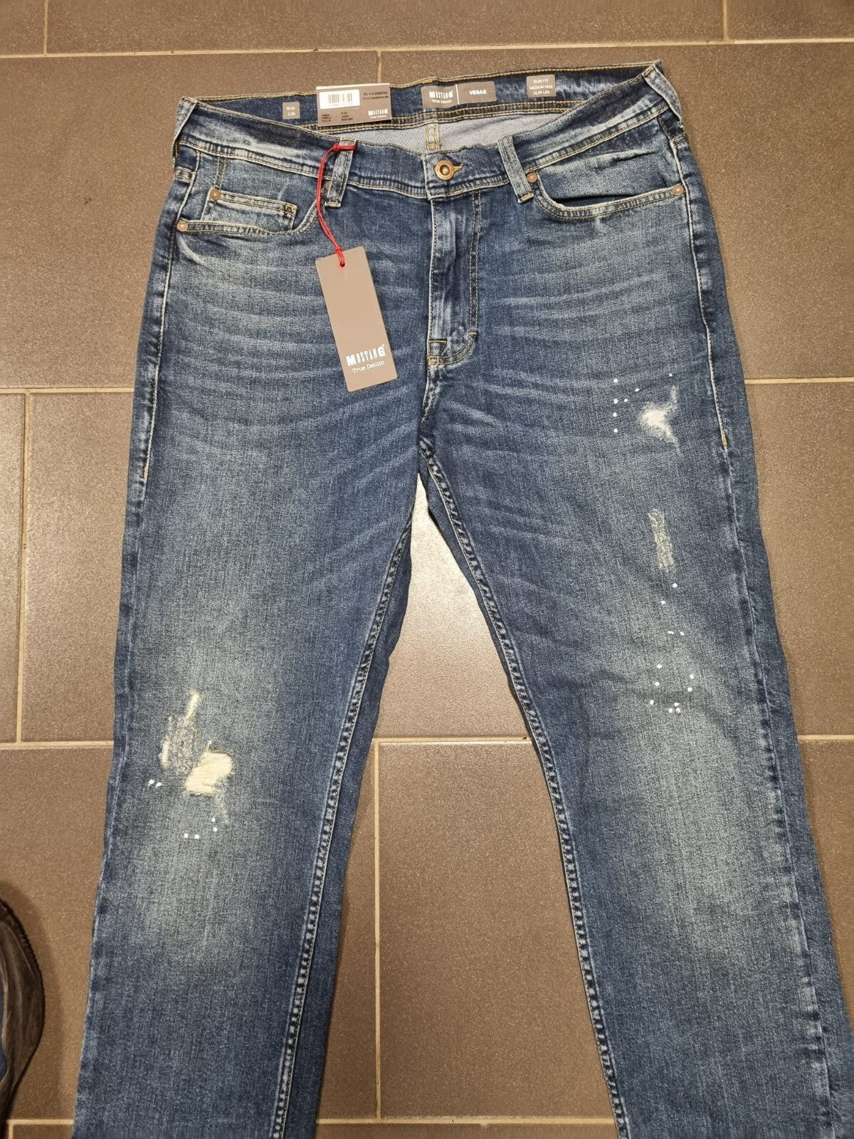 MUSTANG Herren Jeans Vegas Slim Fit W30 W32 W33 W34 W36 W38 Blau - Medium Slim