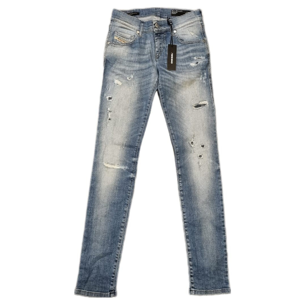 DIESEL Damen Jeans Grupee W25 L30 Blau Super Slim Skinny Low Waist Made in Italy