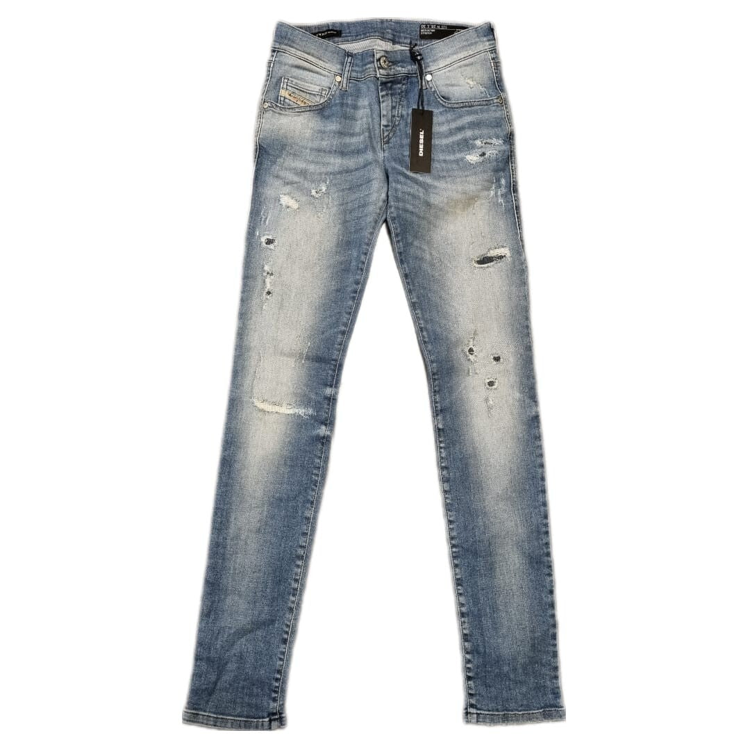 DIESEL Damen Jeans Grupee W25 L30 Blau Super Slim Skinny Low Waist Made in Italy