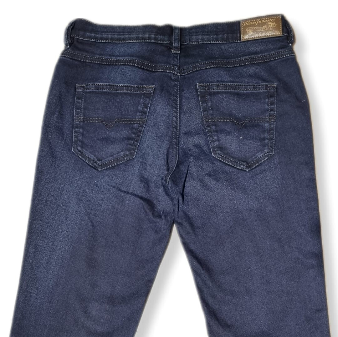 DIESEL Damen Jeans Belthy W24 L32 Blau Regular Slim Straight Low Waist BR1D1