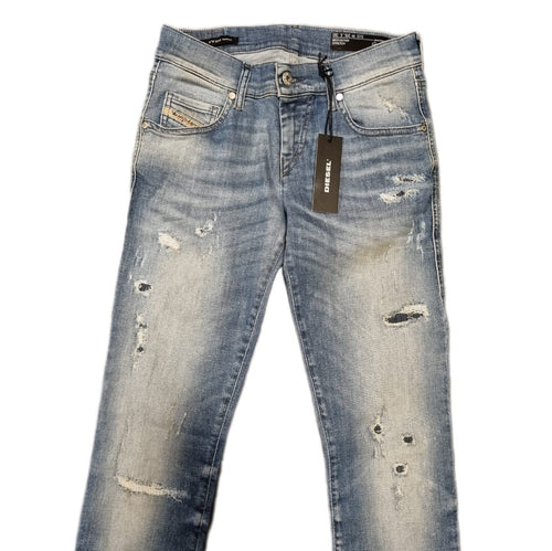 DIESEL Damen Jeans Grupee W25 L30 Blau Super Slim Skinny Low Waist Made in Italy