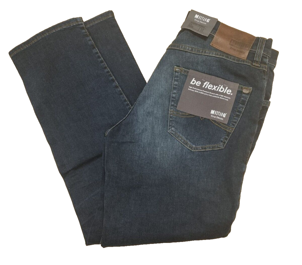 MUSTANG Herren Jeans Tramper Tapered W34/L30 Slim Medium Tapered - Blau Denim D6