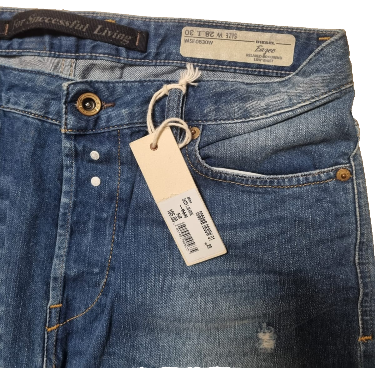 Original DIESEL Damen Jeans Eazee – W28 L30 – Relaxed Boyfriend Low Waist K3