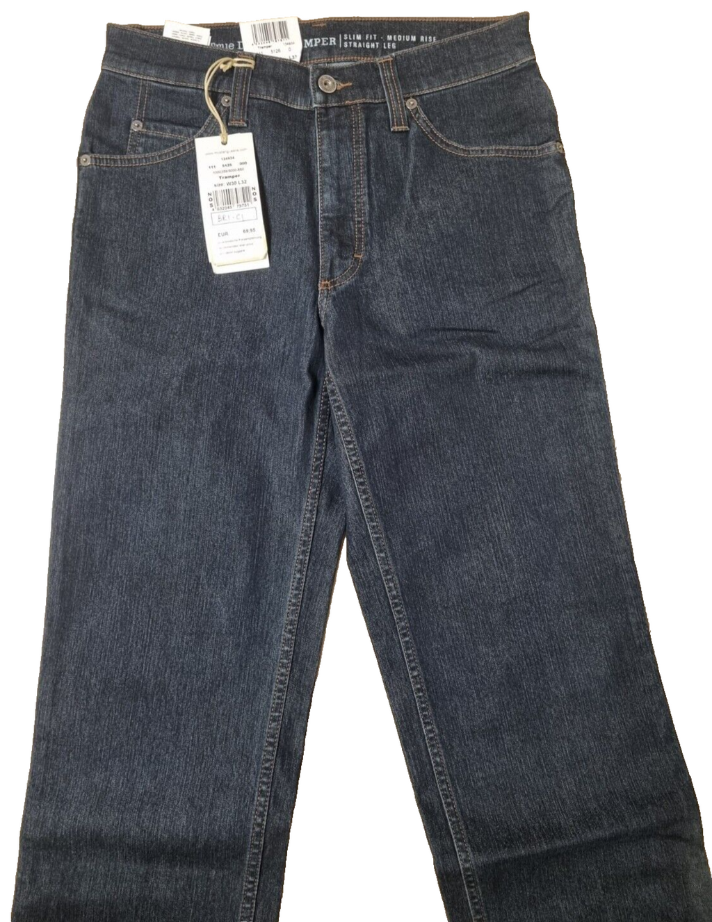 MUSTANG Herren Jeans Tramper Blau | Slim Fit Medium Rise Straight Leg | W30 L32