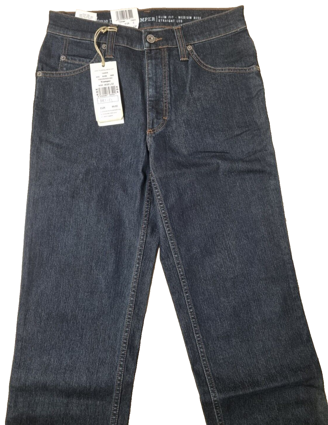 MUSTANG Herren Jeans Tramper Blau | Slim Fit Medium Rise Straight Leg | W30 L32