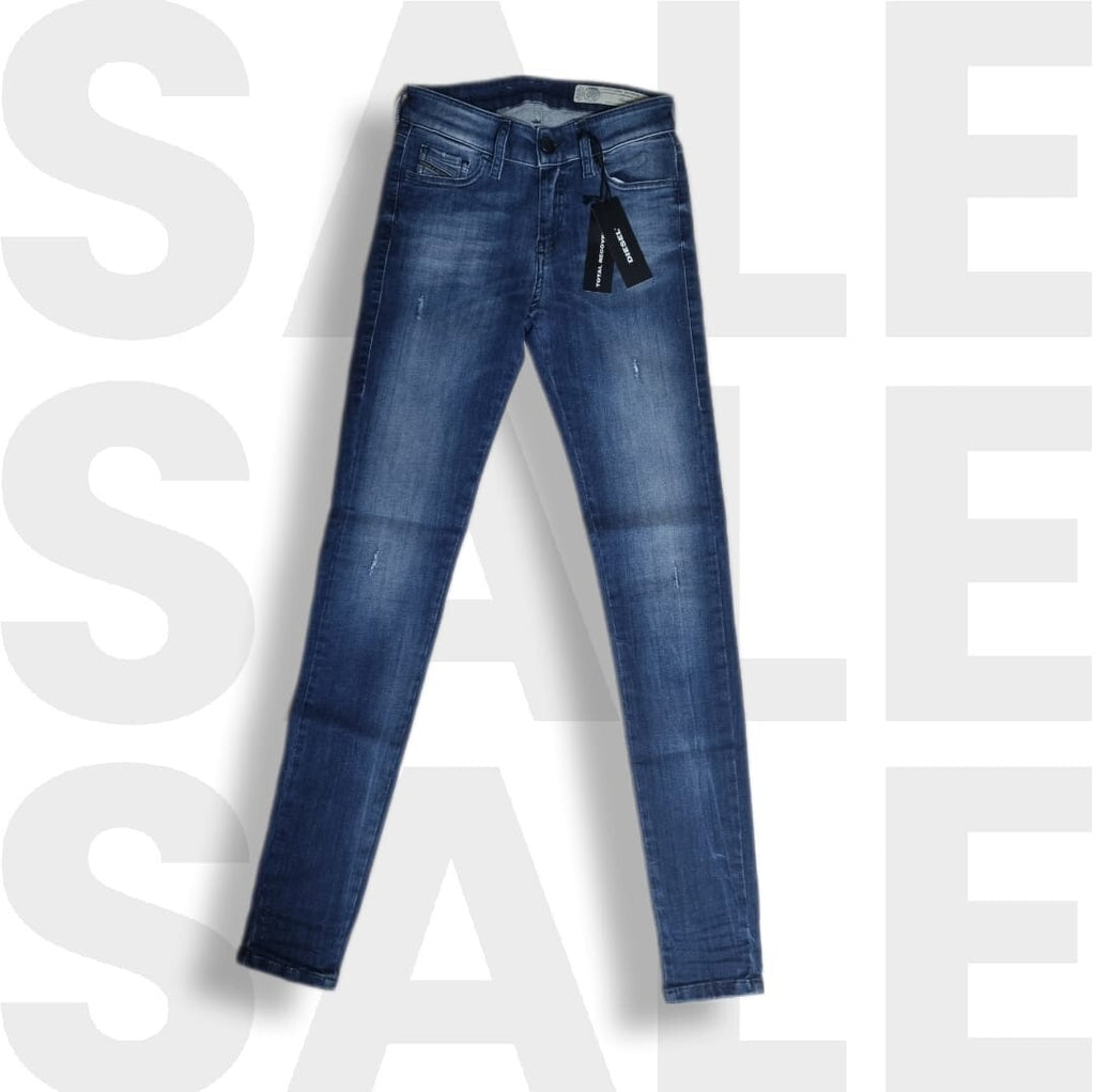 Diesel Damen Jeans Slandy Röhrenjeans Blau 084IY, 24W x 32L, Denim Hose