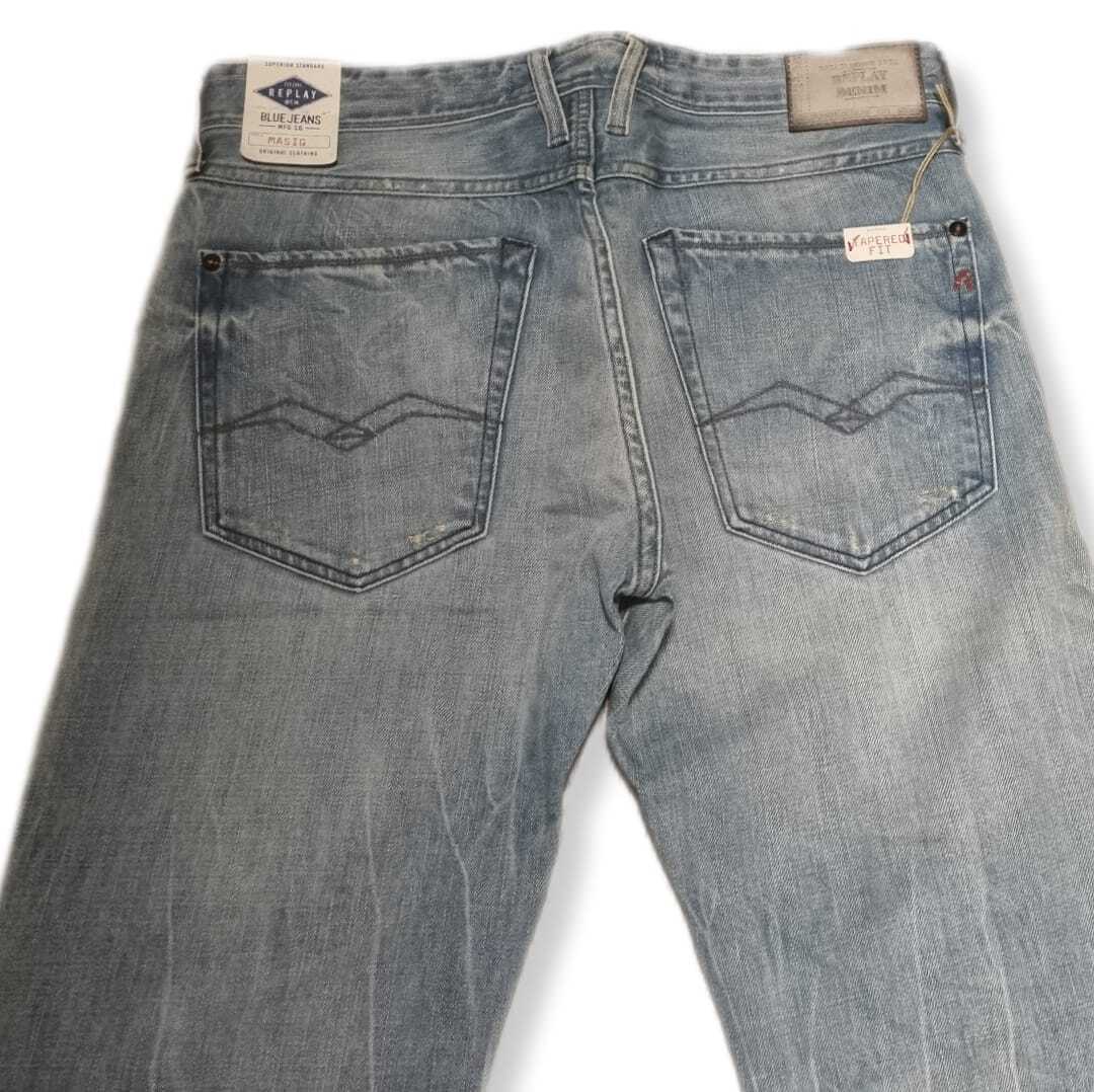 Replay Herren Jeans Masig MA919 – Slim Fit Tapered – Blau W28 W30 W31 W32