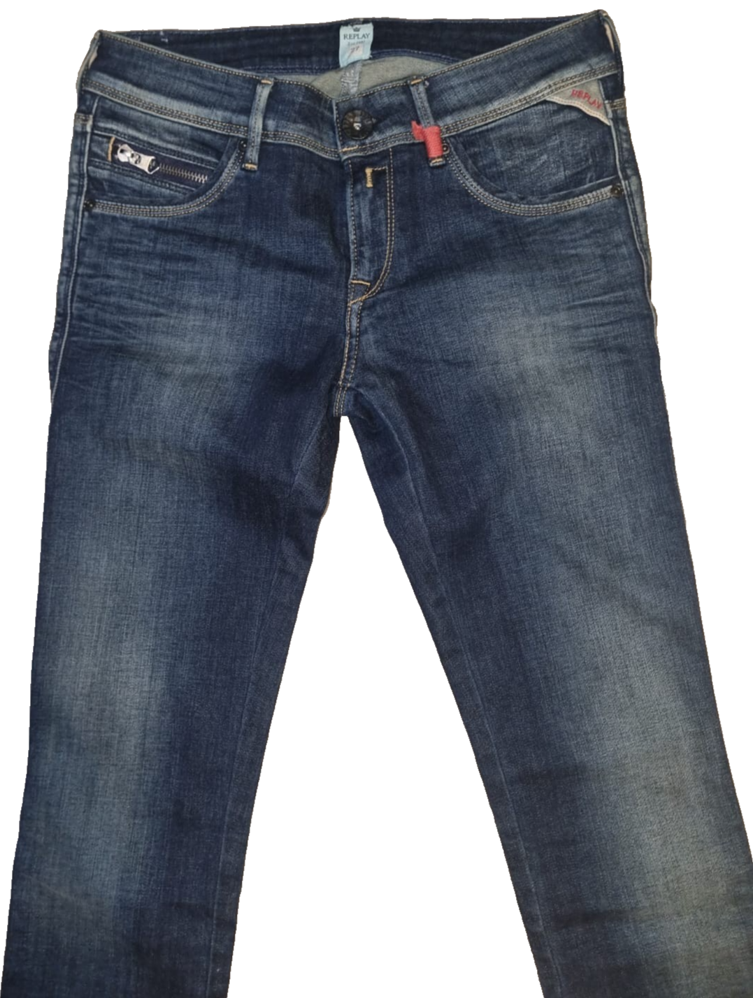 REPLAY Damen Jeans Yasmeen WX621 Blau Slim Straight Fit W27 L34