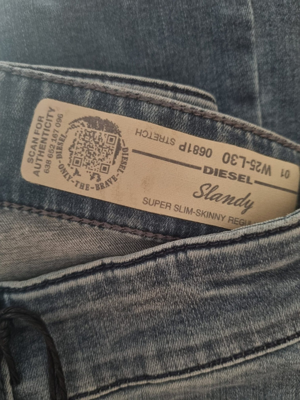 DIESEL Damen Jeans Slandy W25 L30 Blau Super Slim Skinny Regular Waist T1-6