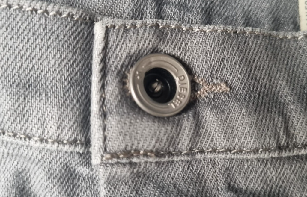 DIESEL Damen Jeans Belthy-Ankle W23 L32 | Super Slim Straight | Grau Stretch