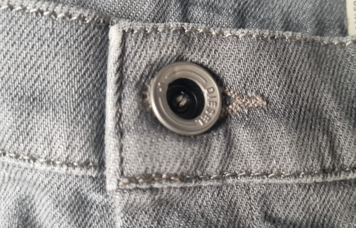 DIESEL Damen Jeans Belthy-Ankle W23 L32 | Super Slim Straight | Grau Stretch