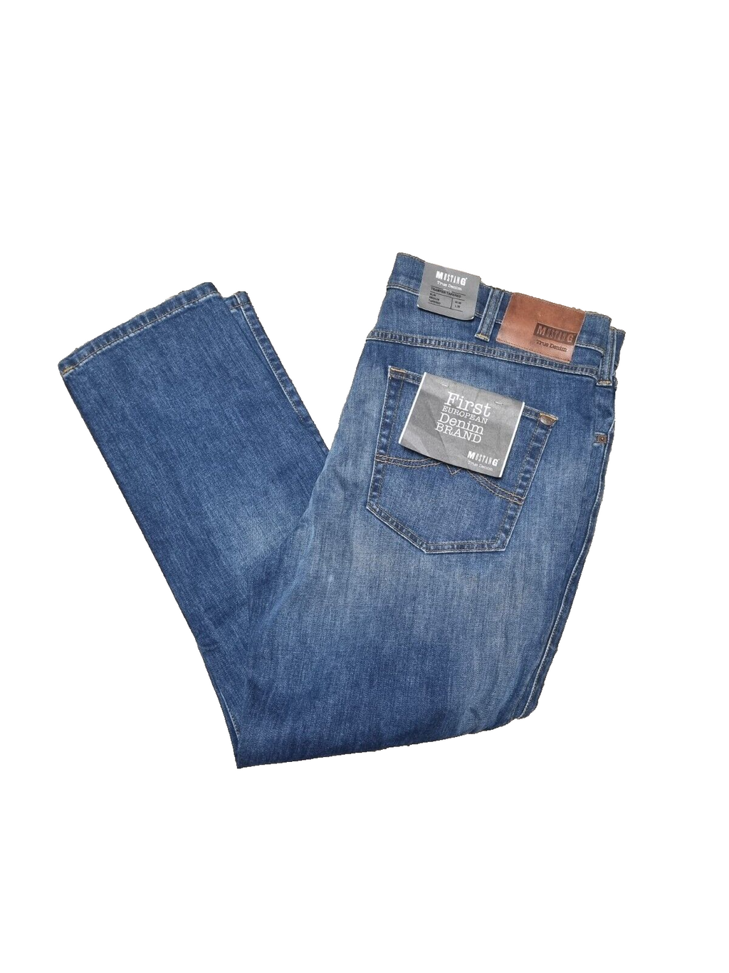 MUSTANG Herren Jeans Tramper Blau | Slim Fit Medium Rise Tapered Leg | W40 L30