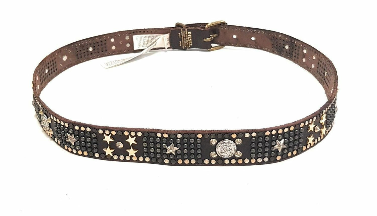 DIESEL BEGELY Damen Ledergürtel 95 cm Braun 31 mm Echtleder 00SLBE0PAJE