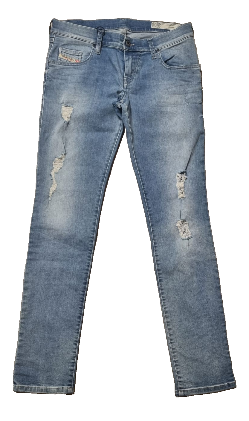 DIESEL Damen Jeans Grupee W30 L30 Blau Super Slim Skinny Low Waist R51Y8 K2