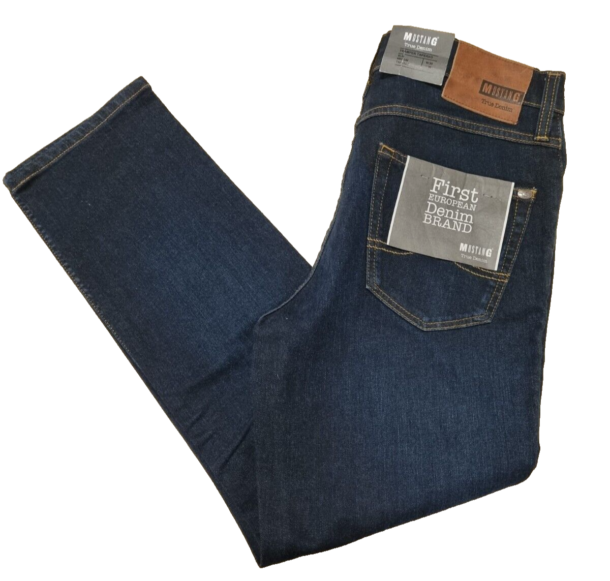 Mustang Herren Jeans Tramper Tapered W33 L30 Dunkel Blau Slim Fit Tapered D3