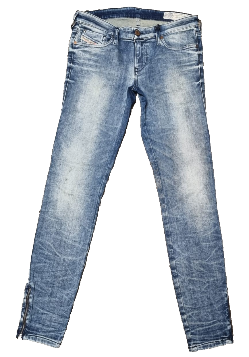 DIESEL Damen Jeans Skinzee-Low-ZIP W29 L32 Blau Super Slim Skinny Low Waist K2