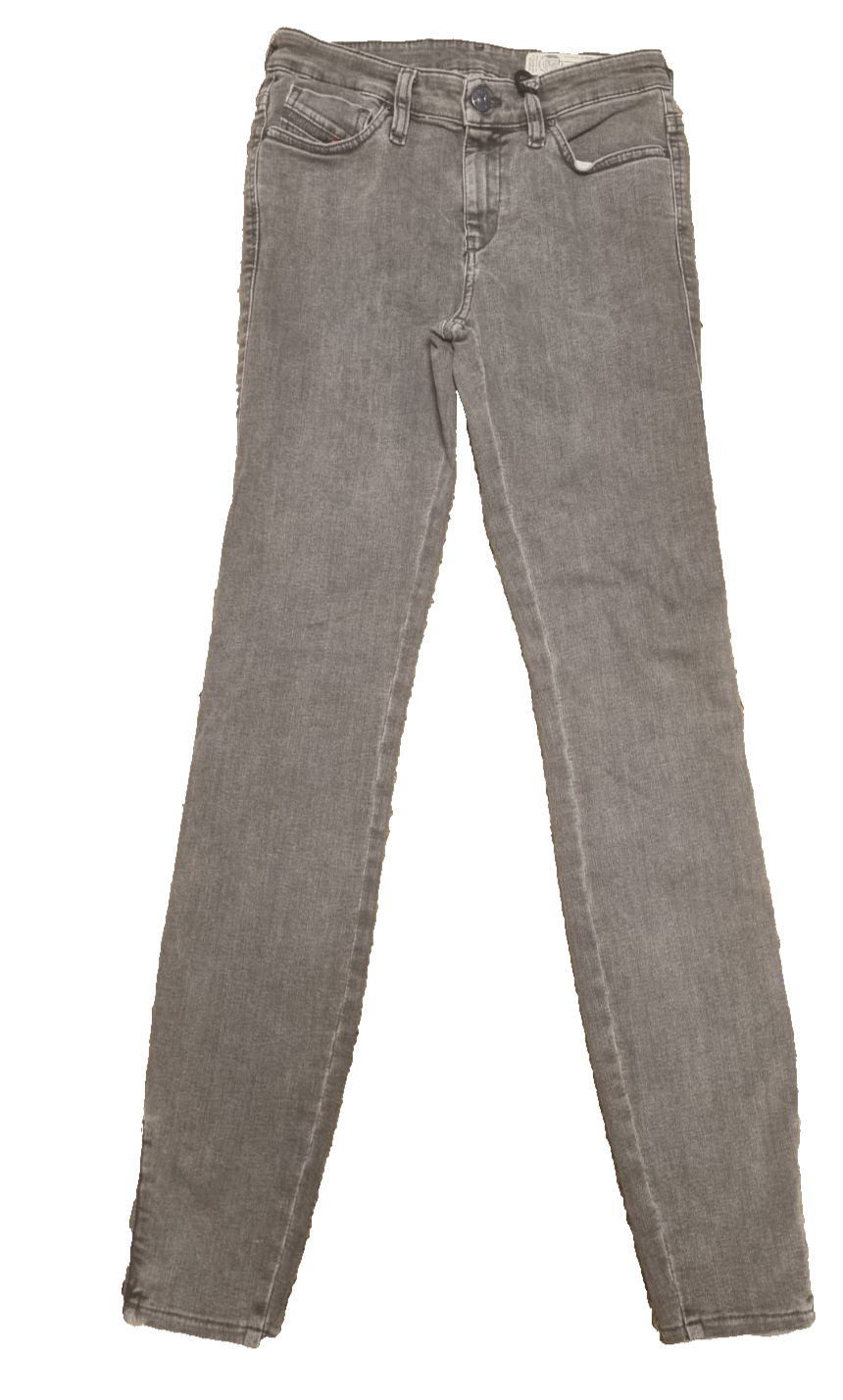 DIESEL Damen Jeans Skinzee-Zip W23 L32 Grau Super Slim Skinny 00SY6D 0681F M4