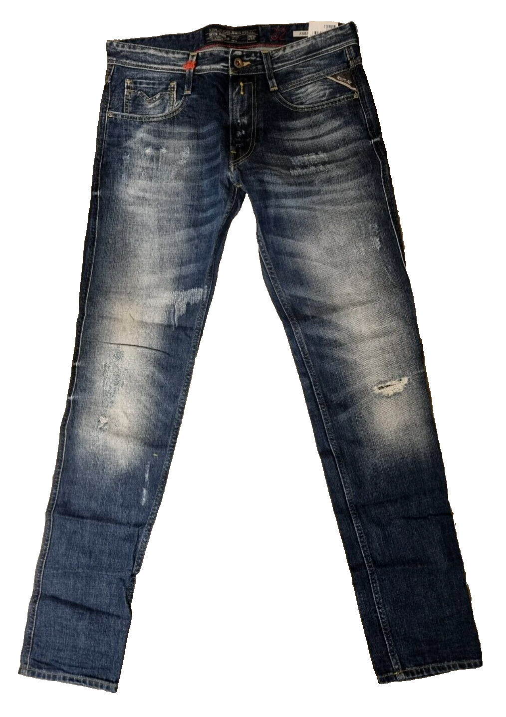 REPLAY Herren Jeans Anbass M914F W32 L32 Slim Fit Denim Blau SLR4B1