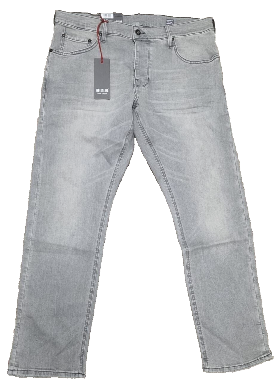 MUSTANG Herren Jeans Tapered Grau W35 L32 | Comfort Fit | High Rise BR1C3