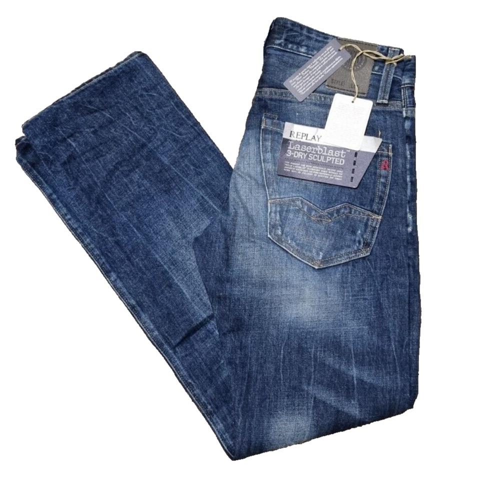 REPLAY Herren Jeans WAITOM M983 | Regular Fit | Dunkelblau Denim | W27 L32 BR1C1