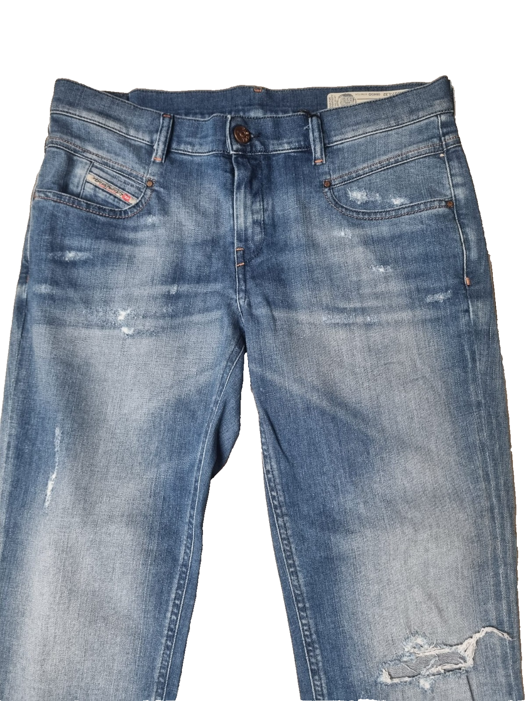 DIESEL Damen Jeans Belthy-Ankle W27 L32 Blau 00SUKI 084GQ Slim Straight