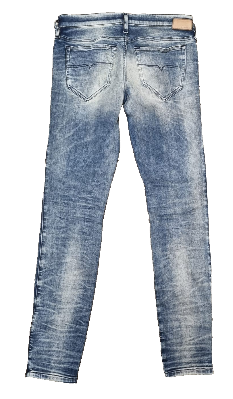 DIESEL Damen Jeans Skinzee-Low-ZIP W29 L32 Blau Super Slim Skinny Low Waist K2