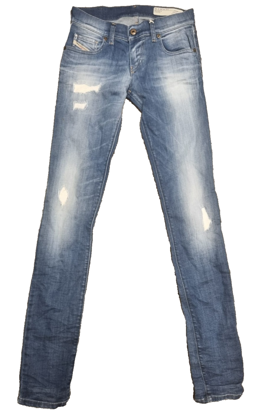 DIESEL Damen Jeans Grupee W24 L32 Blau Super Slim Skinny 00SFCU 0667G M5