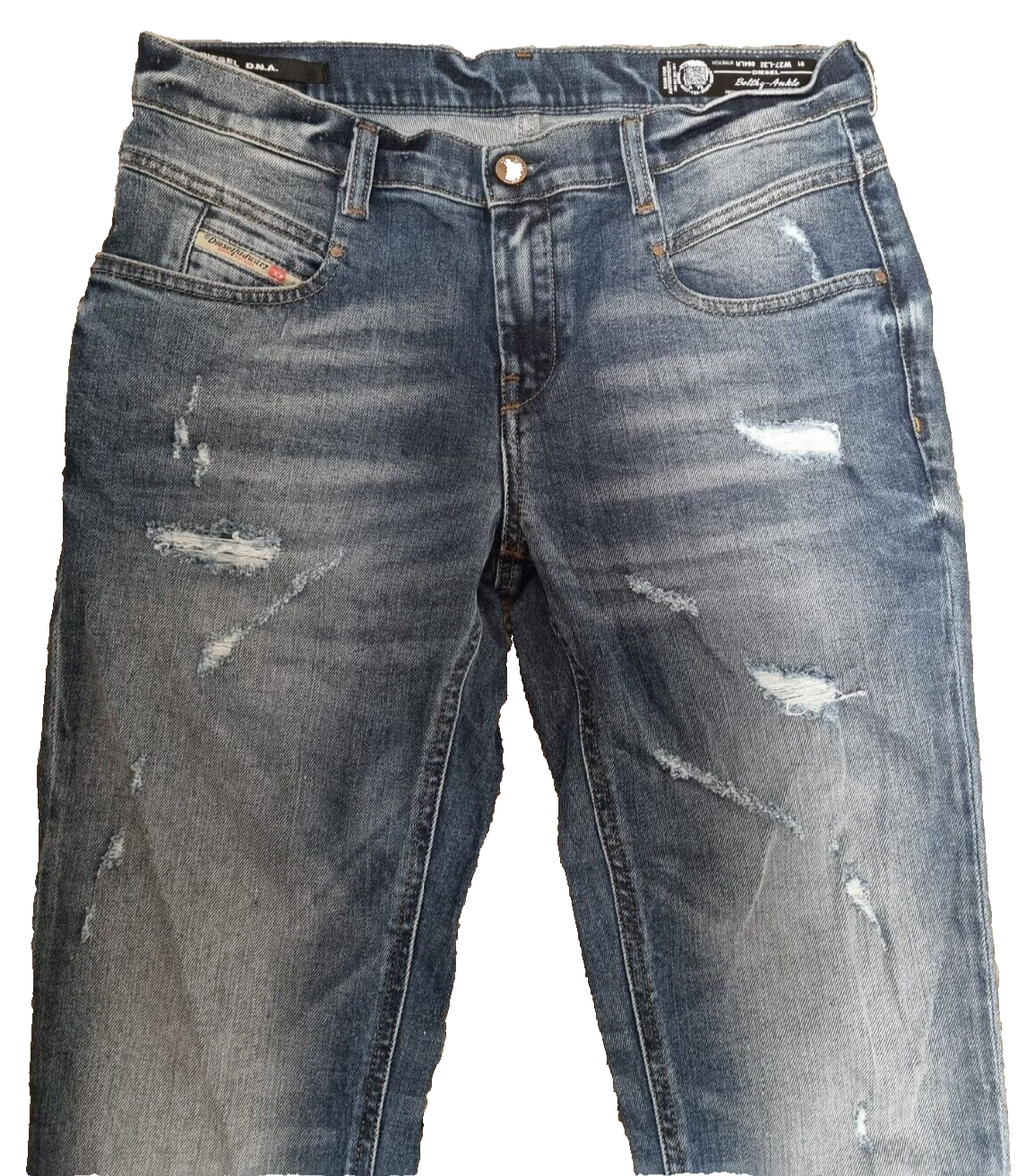 DIESEL Damen Jeans Belthy-Ankle Regular Slim Straight W27 L32 Blau SLR4B1