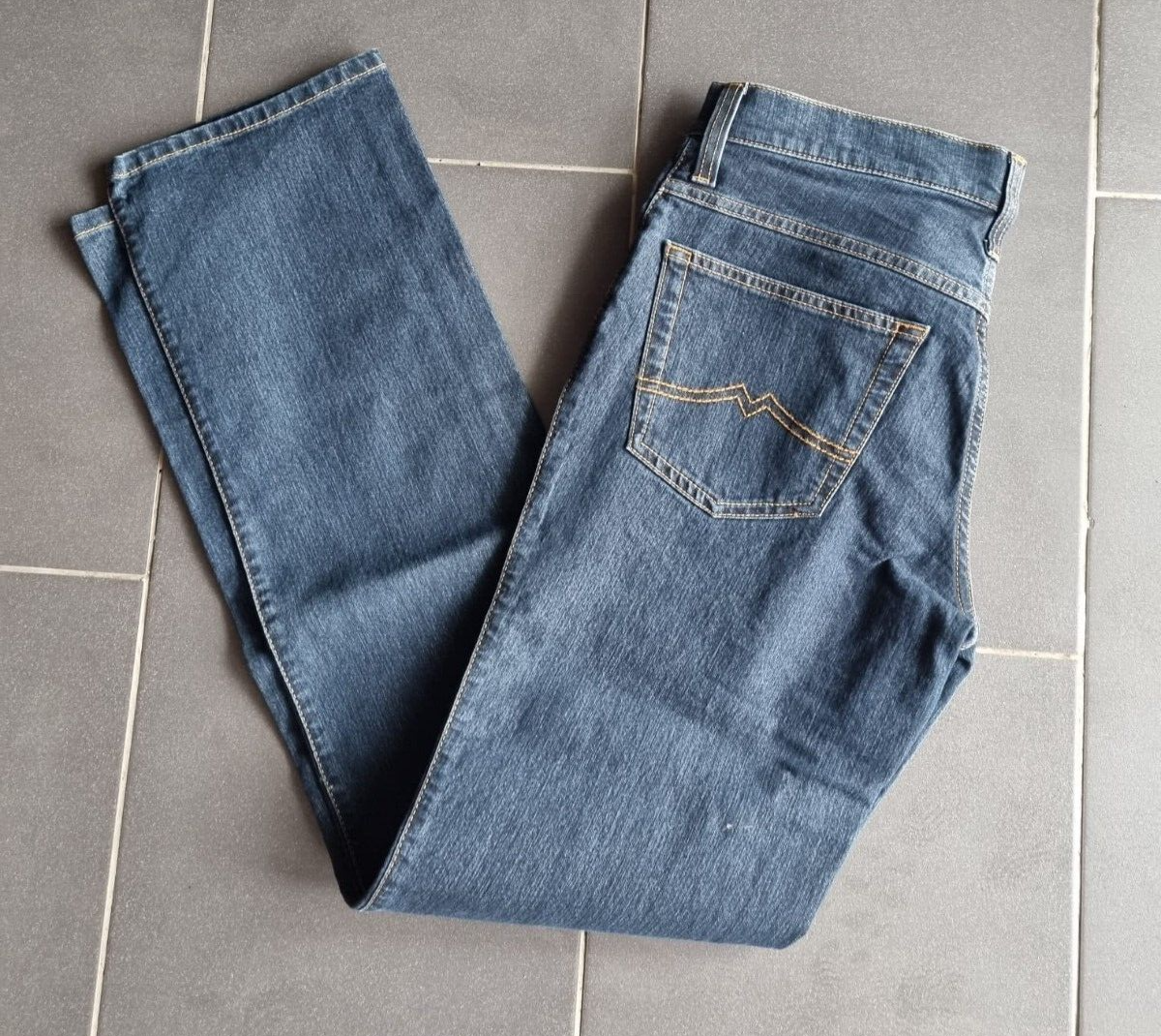 MUSTANG Herren Jeans Oklahoma W33 L36 Blau Slim Straight Medium Rise