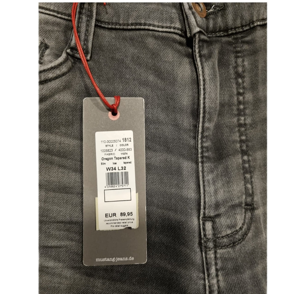 MUSTANG Herren Jeanshose Oregon Tapered K - Slim Fit - Grau, W32 W33 Denim BR3E1