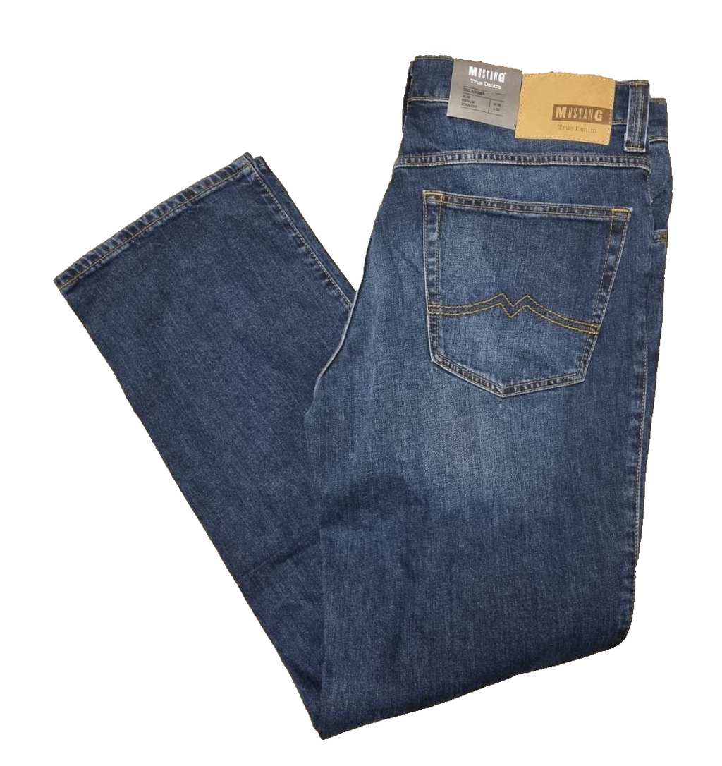 Mustang Herren Jeans Oklahoma Slim Medium Straight W36 L32 - Bequem & Blau t2-1