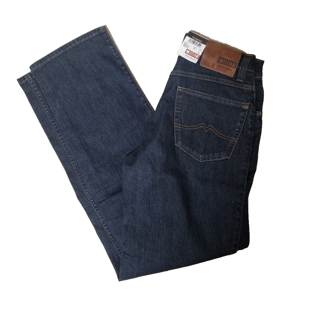 MUSTANG Herren Jeans Tramper Blau | Slim Fit Medium Rise Straight Leg | W30 L32