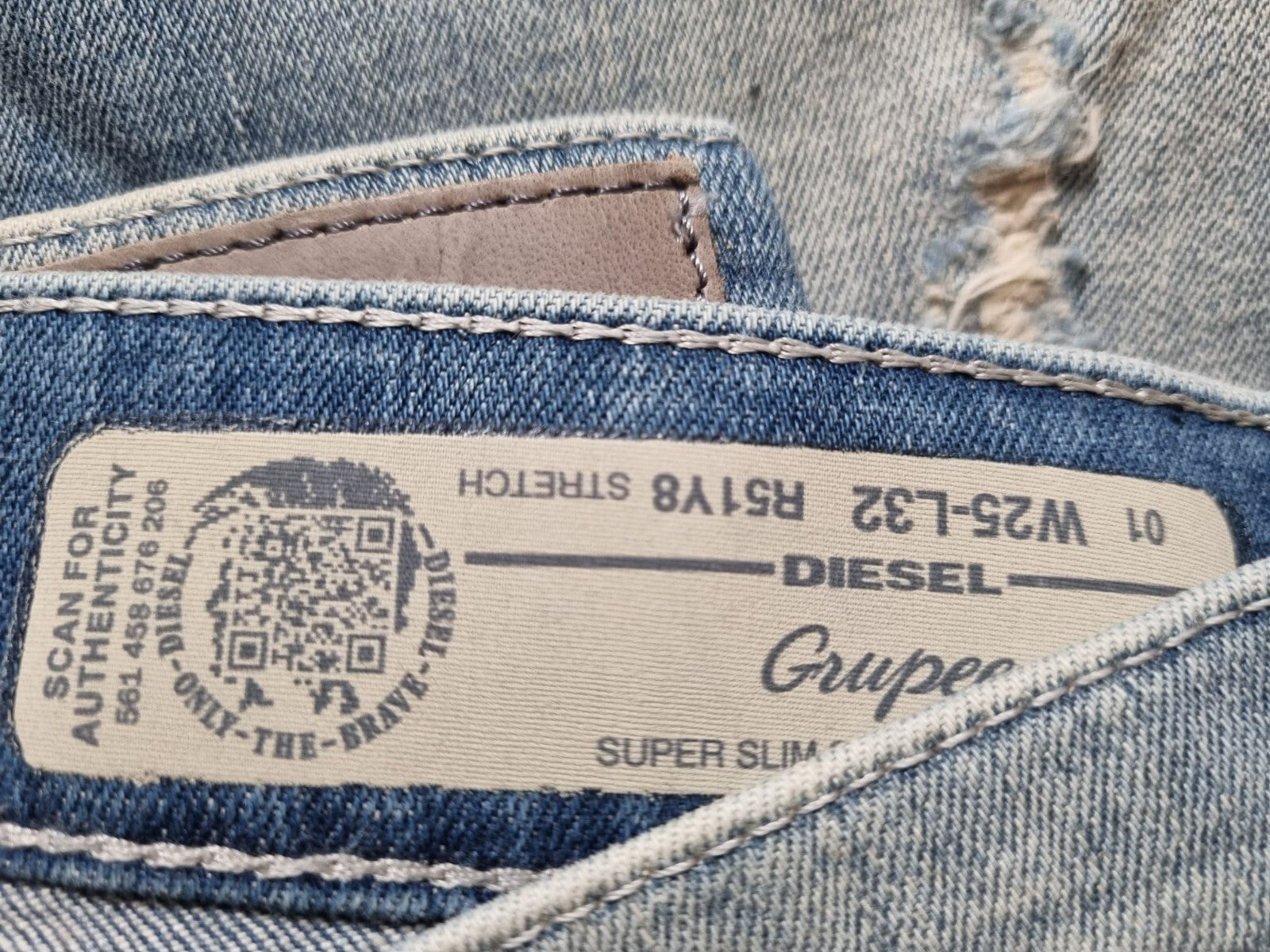 DIESEL Damen Jeans GRUPEE W25 L32 – Super Slim Skinny Low Waist – Blau – T-1-5