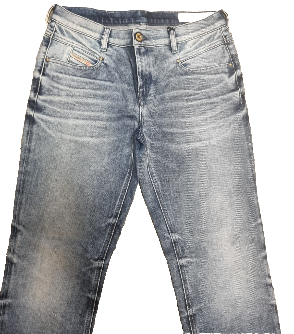 DIESEL Belthy Damen Jeans W28 L30 Regular Slim Straight Low Waist Blau M5