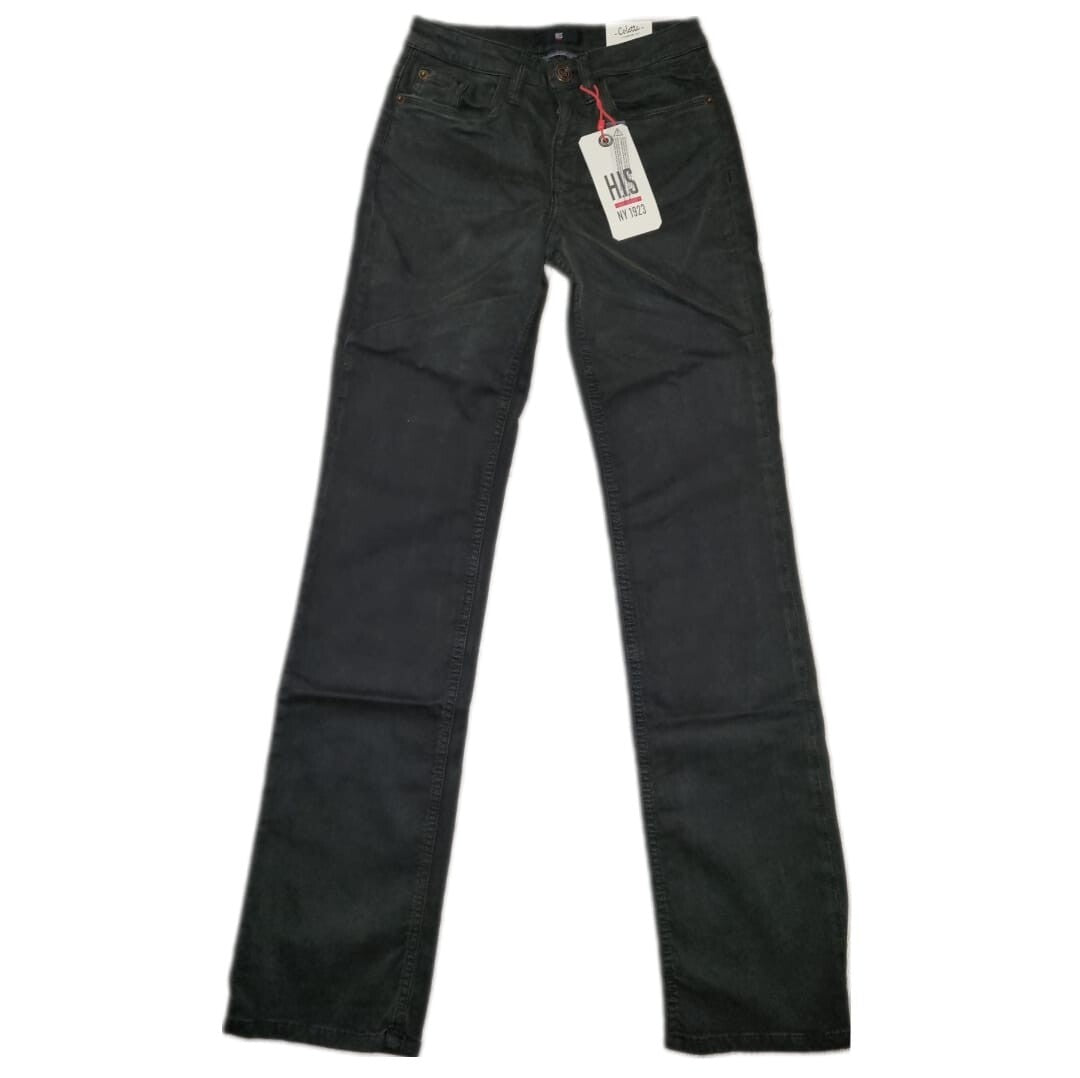 HIS Damen Jeans Coletta Comfort Fit 34/33 Dunkelgrün High Waist Straight