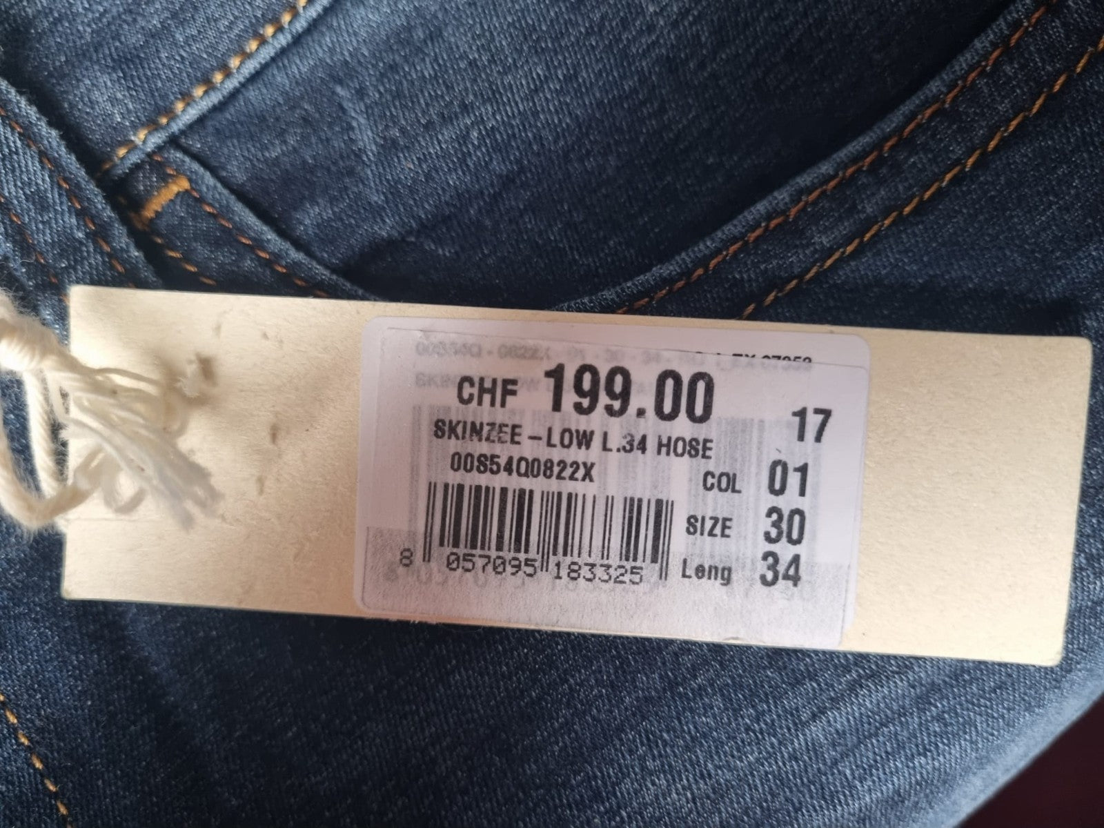 DIESEL Damen Jeans Skinzee-Low W30 L34 | Super Slim Skinny | Blau Stretch