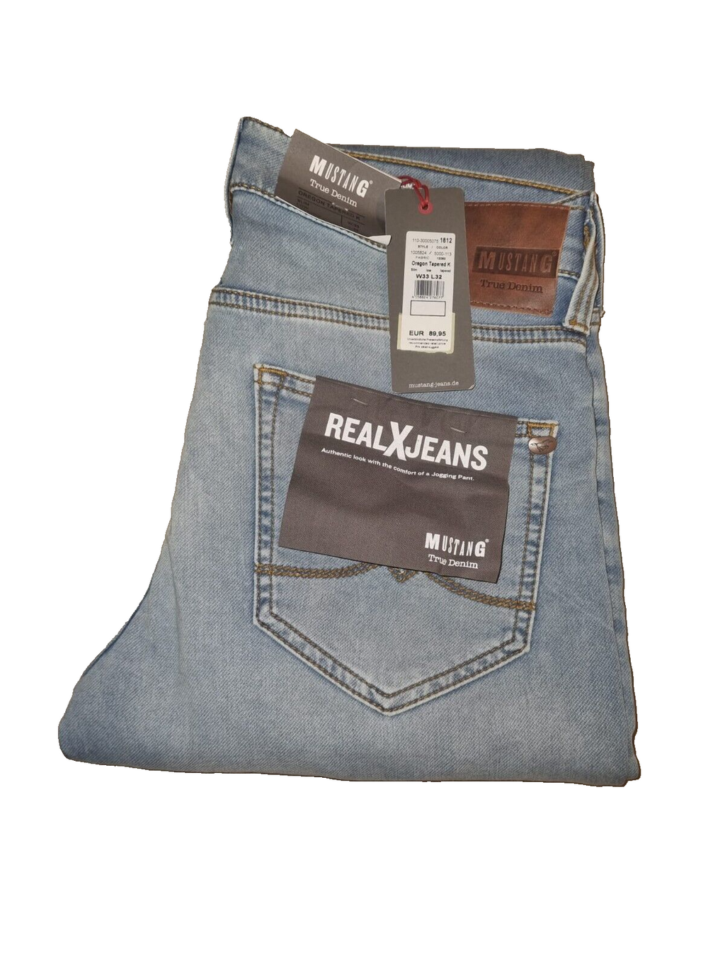 MUSTANG Herren Jeans Oregon Tapered K W33 L32 Hellblau Slim Fit Sonderpreis BR2E